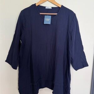 NWT Cotton Lani Navy Women's Tunic navy blue size M made in USA